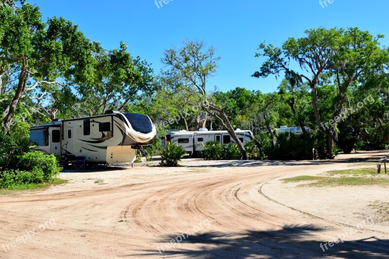 Campground Camp Site Camping Landscape Florida