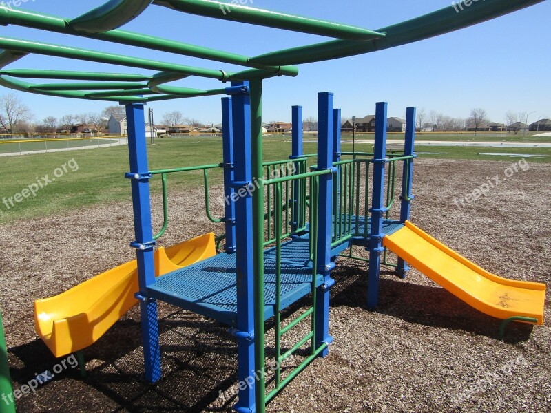 Playground Slide Outdoors Summer Swing