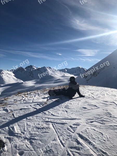 Snowboard Snowboad Driver Ischgl Runway Winter