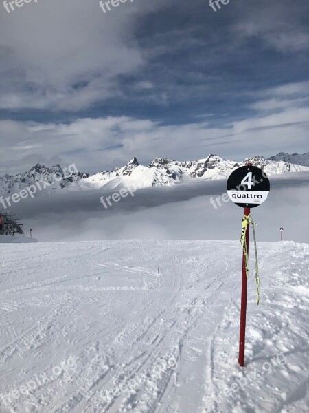 Ischgl Black Piste Runway Skiing Winter Sports