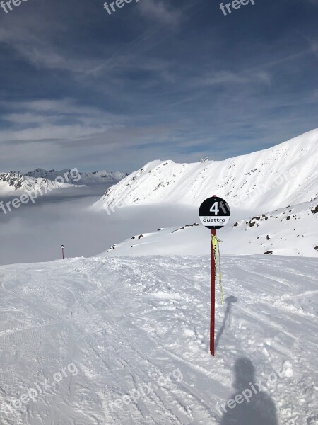 Ischgl Black Piste Runway Skiing Winter Sports