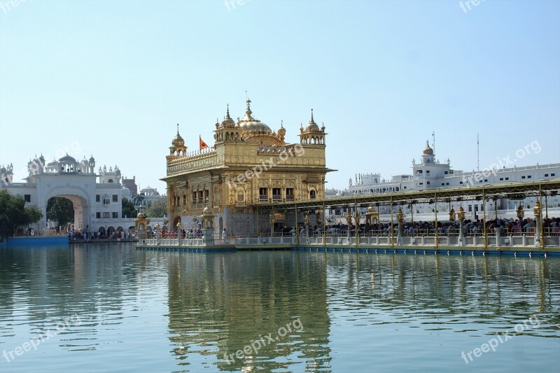 Golden Temple Gods Abode Water Front Amritsar Punjab