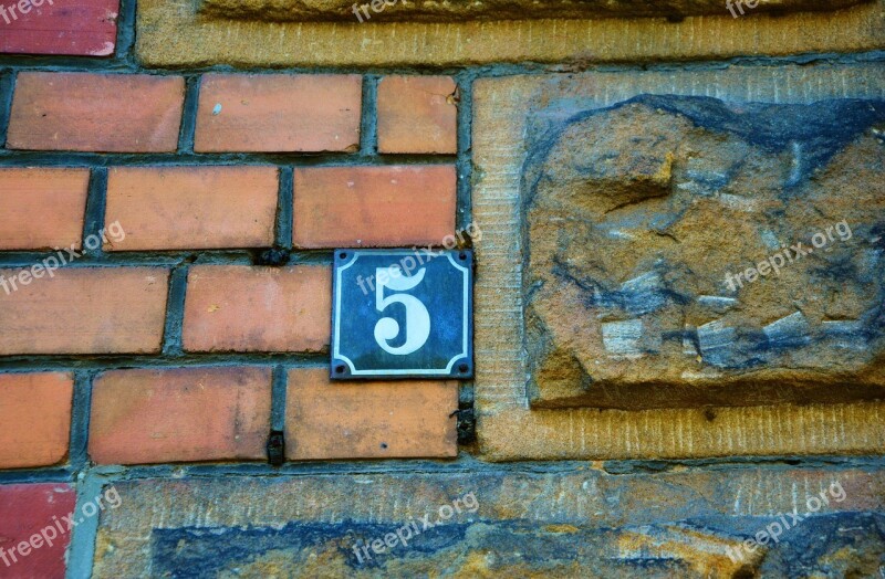 Hauswand House Number Wall Brick Old