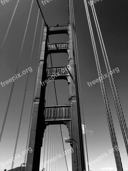 Architecture Suspension Bridge Steel Business Modern