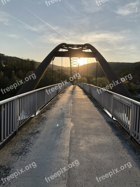 Bridge Sunset Arch Dusk Bridge Construction