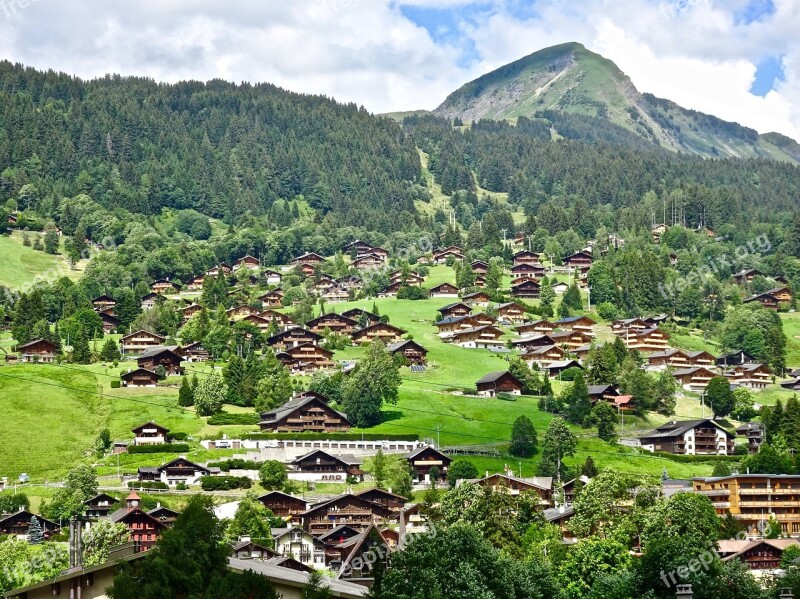 Village Swiss Travel Mountain Nature