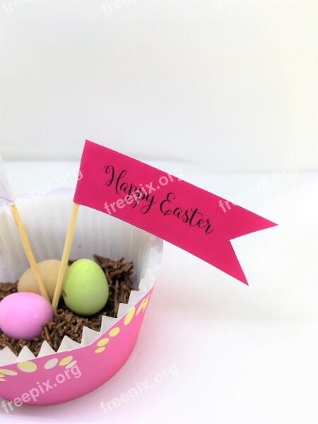 Happy Easter Easter Eggs Easter Cake Cupcake Rice Crispie Bun