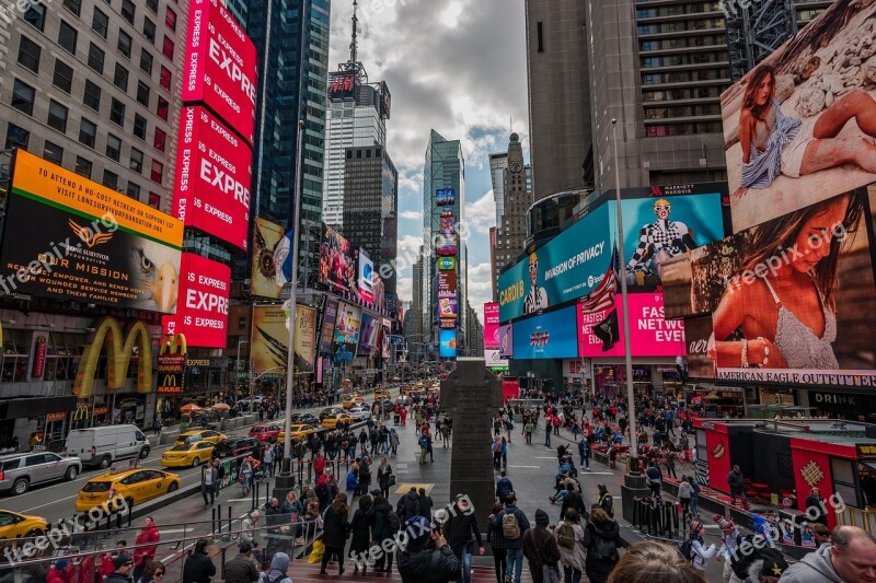 Times Square New York City Dusk Night Nyc