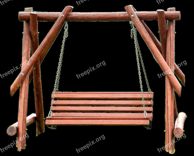 Swing Wood Isolated Playground Play