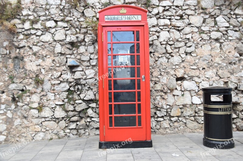 Gibraltar London Phone Booth English British