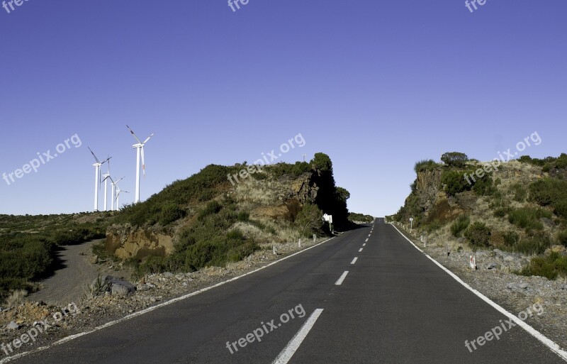 Vanishing Point Road Landscape Asphalt Perspective