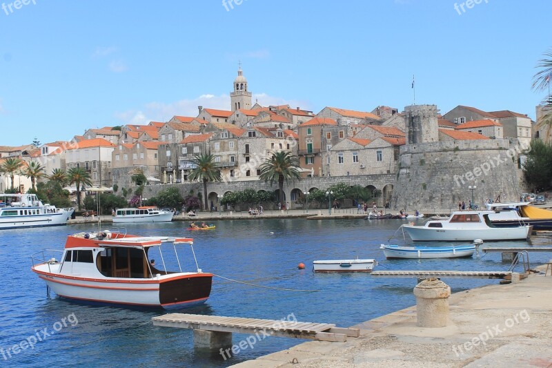 Croatia Korcula Water Sea Port