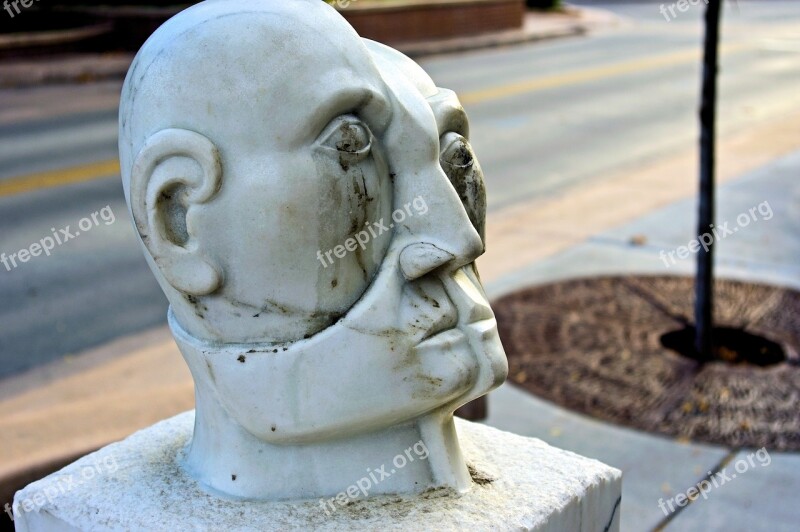 Head In Progress Sculpture Stone Bust Face