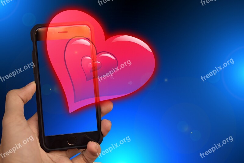 Heart Smartphone Hand Send Color