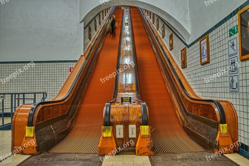 Escalator Underground Urban Architecture City