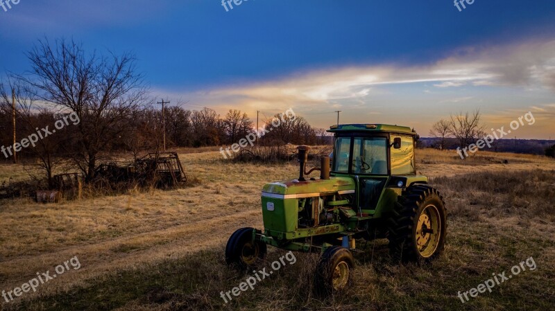 Tractor John Deere Sunset Free Photos