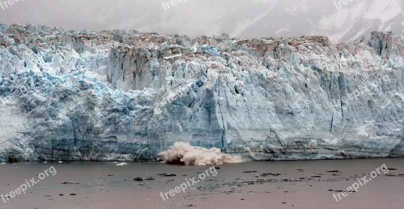 Glacier Hubbard Snow Calving Ice