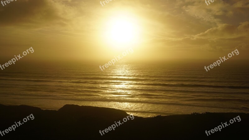 Sunset West Coast San Francisco Pacific Ocean Free Photos