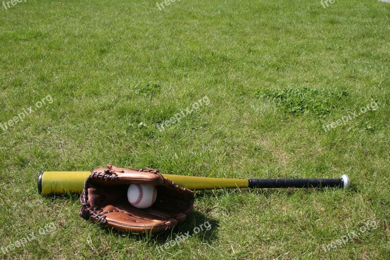 Baseball Glove Bat Ball Free Photos