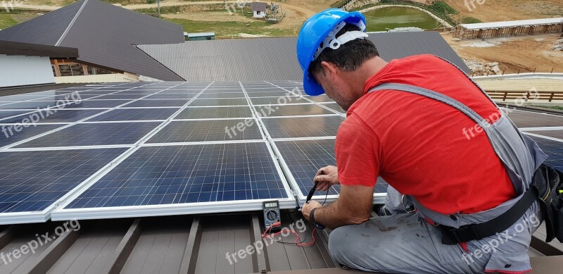 Technician Solar Panel Renewable Installation Construction