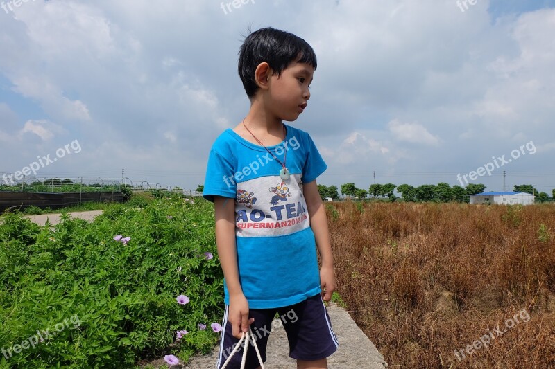 Boy Outdoor Cute Thinking Free Photos