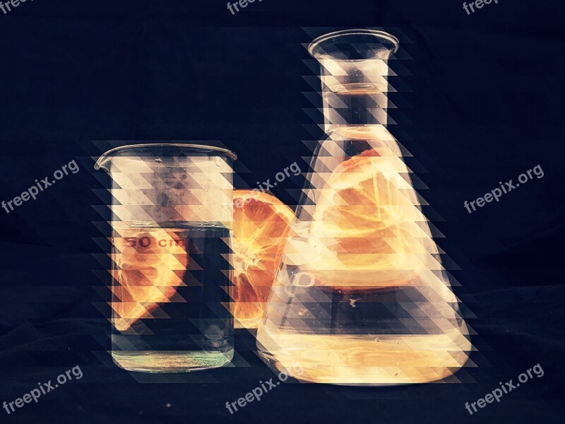 Chemistry Water Orange H2o Glass