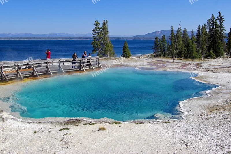 Black Pool In West Thumb Hot Spring Pool Hot Wyoming