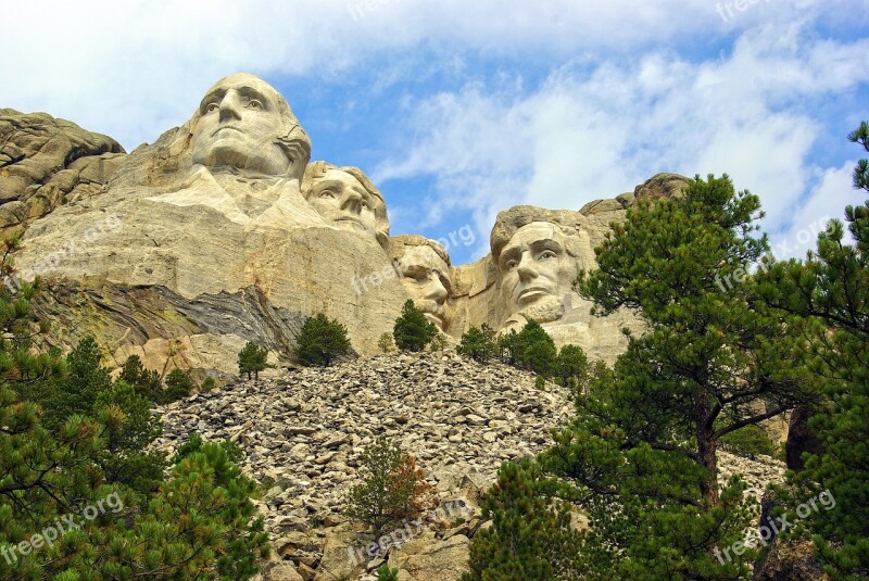 Iconic Rushmore Faces Lincoln Washington Usa Monument