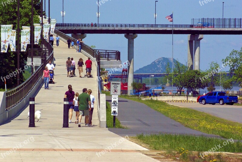 Big Dam Bridge Pedestrian Bridge Architecture Water