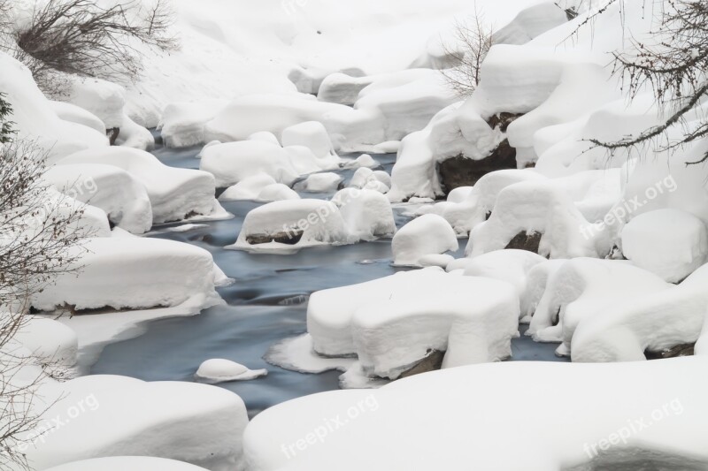 Ahr River Ice Nature Landscape