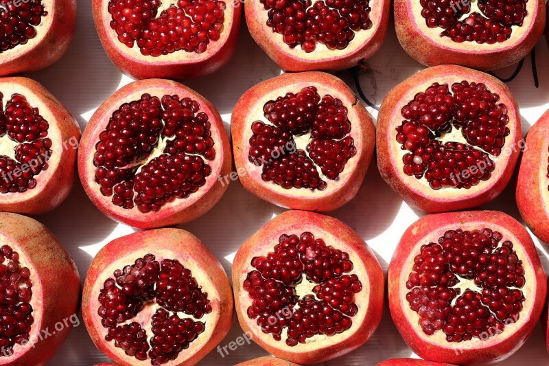 Food Fruits Pomegranate Delicious Ripe