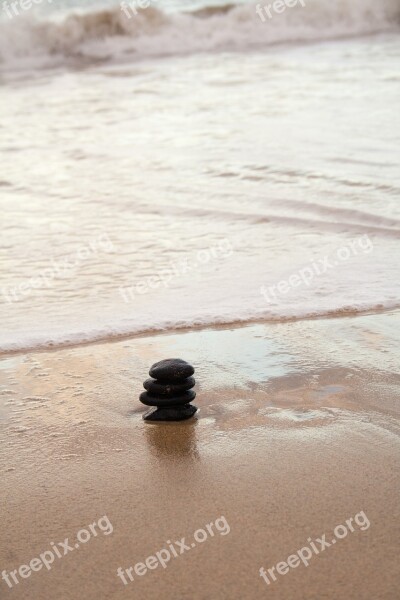 Stones Harmony Sea Beach Wave