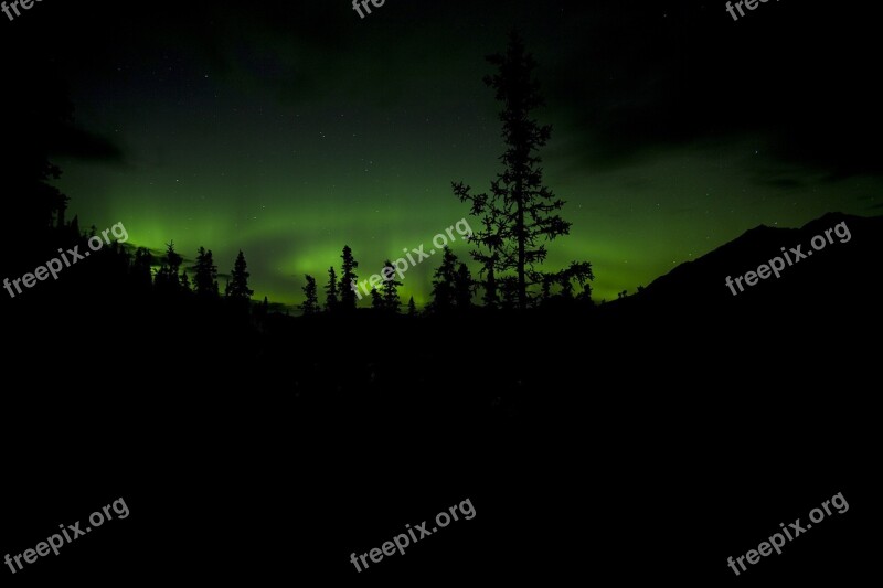 Aurora Borealis Northern Lights Sky Night Landscape