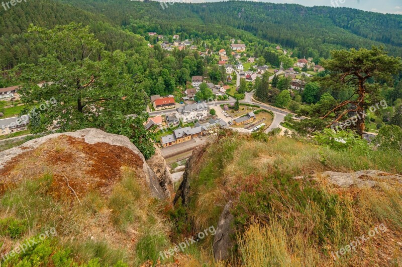 Oybin Saxony Landscape Elbe Sandstone Mountains Nature