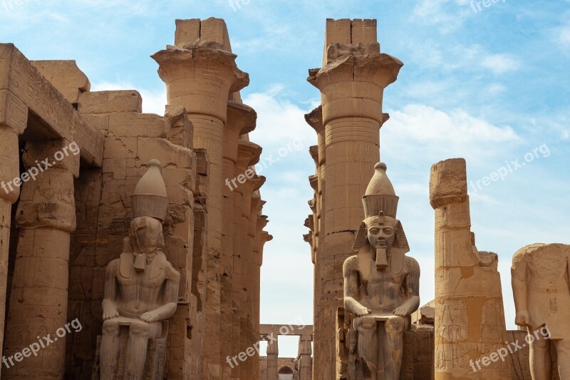 Temple Luxor Egypt Sculpture Pharaoh