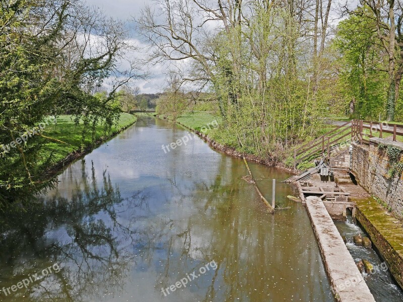 Münsterland Lowland River Dammed Fish Ladder Waters