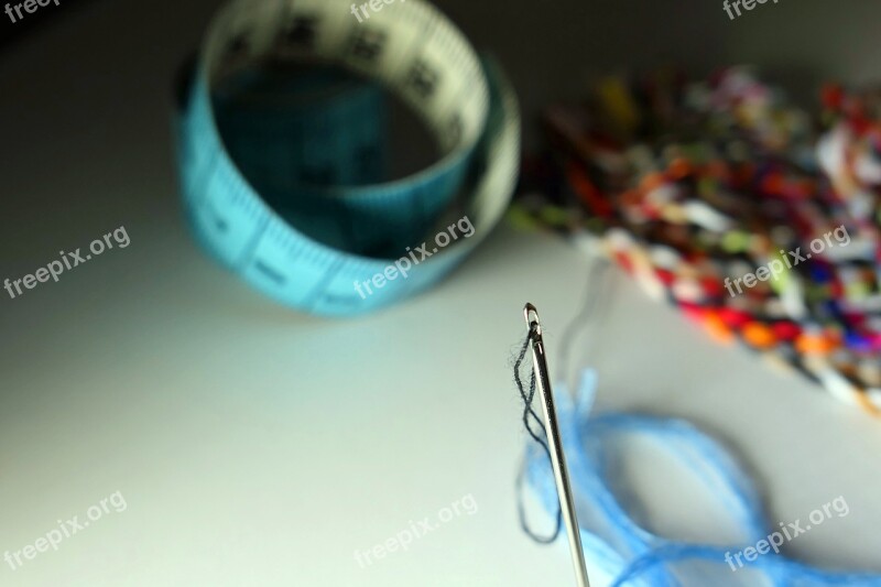 Close Up Fashion Sew Needle Equipment