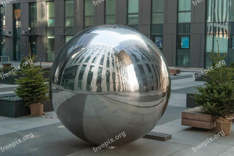 Architecture Megalopolis Steel Ball Reflection