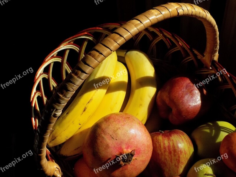 Fruit Basket Pomegranate Apple Banana