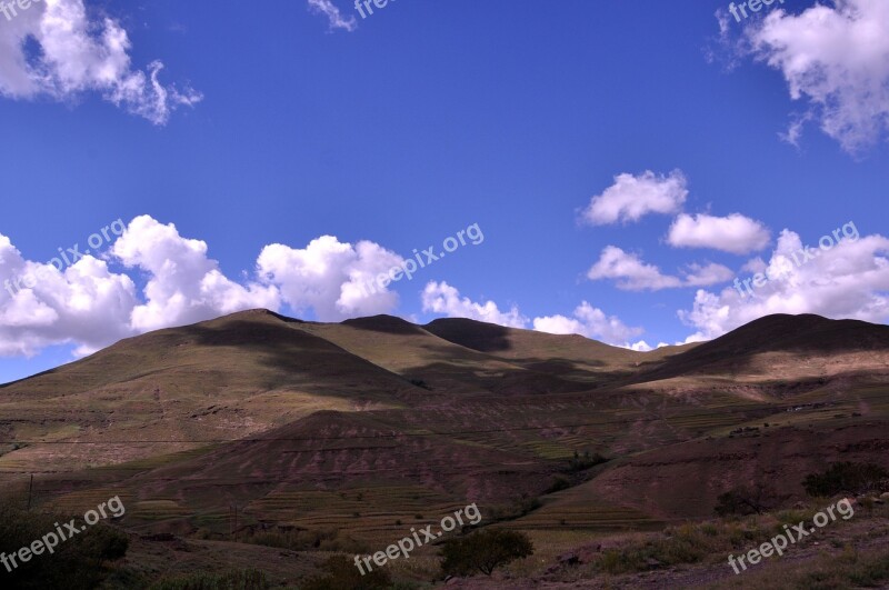 Lesotho Africa Landscape Mountain Nature