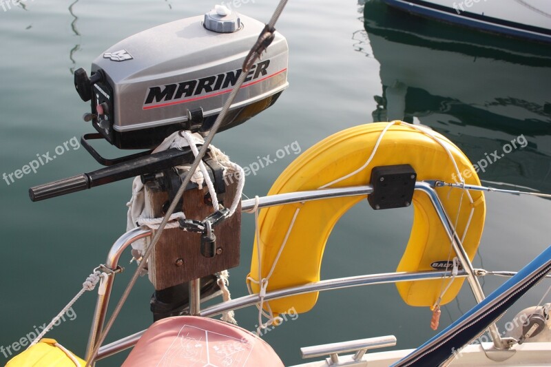 Boat Outboard Maritime Nautical Sea