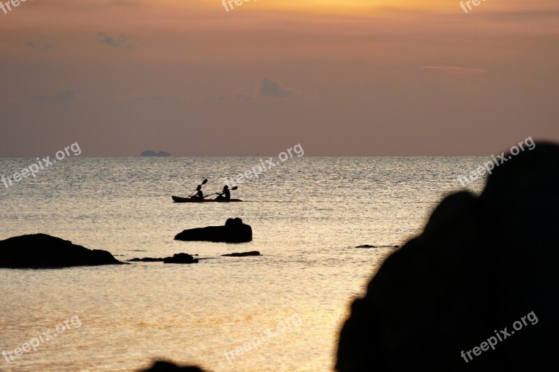 Waters Sunset Beach Sea Coast