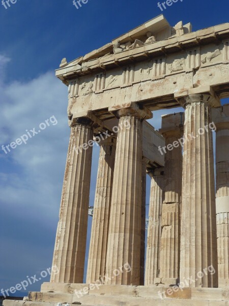 Column Architecture Ancient Acropolis Parthenon