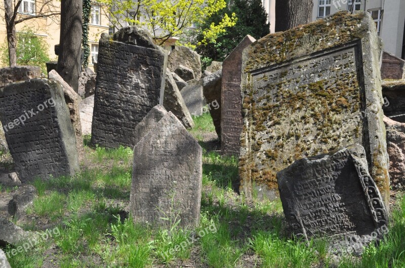 Jewish Cemetery Prague Old Stone Antiquity