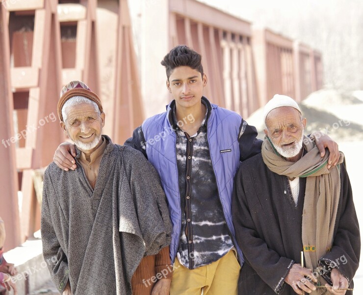 Man People Group Portrait Kashmir Culture