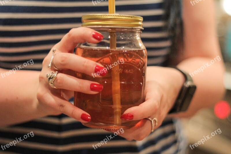 Hand Woman Drink Glass Summer