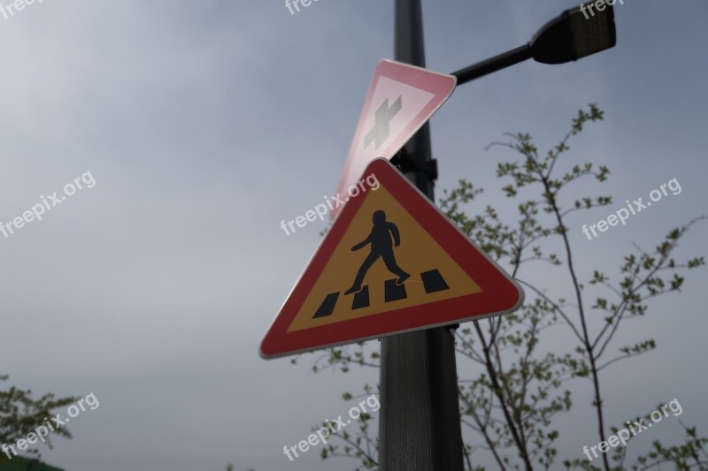 Outdoors Signs Pedestrian Crossing Free Photos