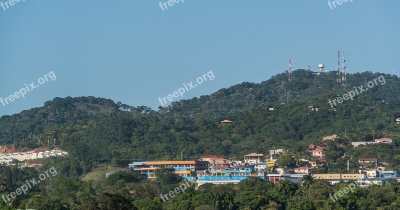 Honduras Roatan Mountains Landscape Panoramic