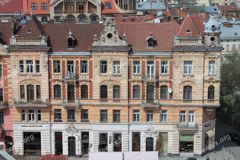 Architecture Old House City Centre Ukraine Lviv Metropolis