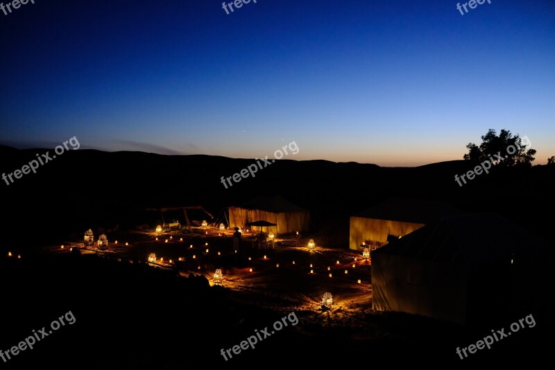 Sunset Camp Camping Nature Desert